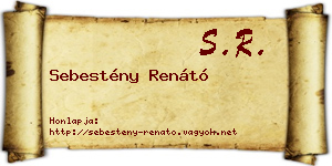 Sebestény Renátó névjegykártya